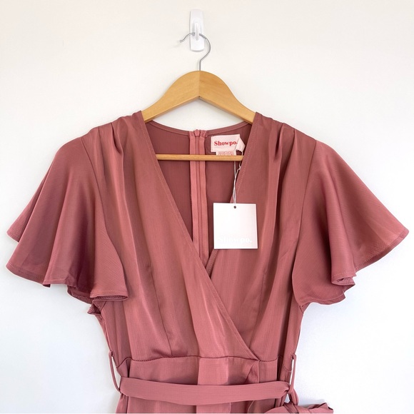 SHOWPO Thin Ice Sateen Satin Wrap Dress - Picture 6 of 12